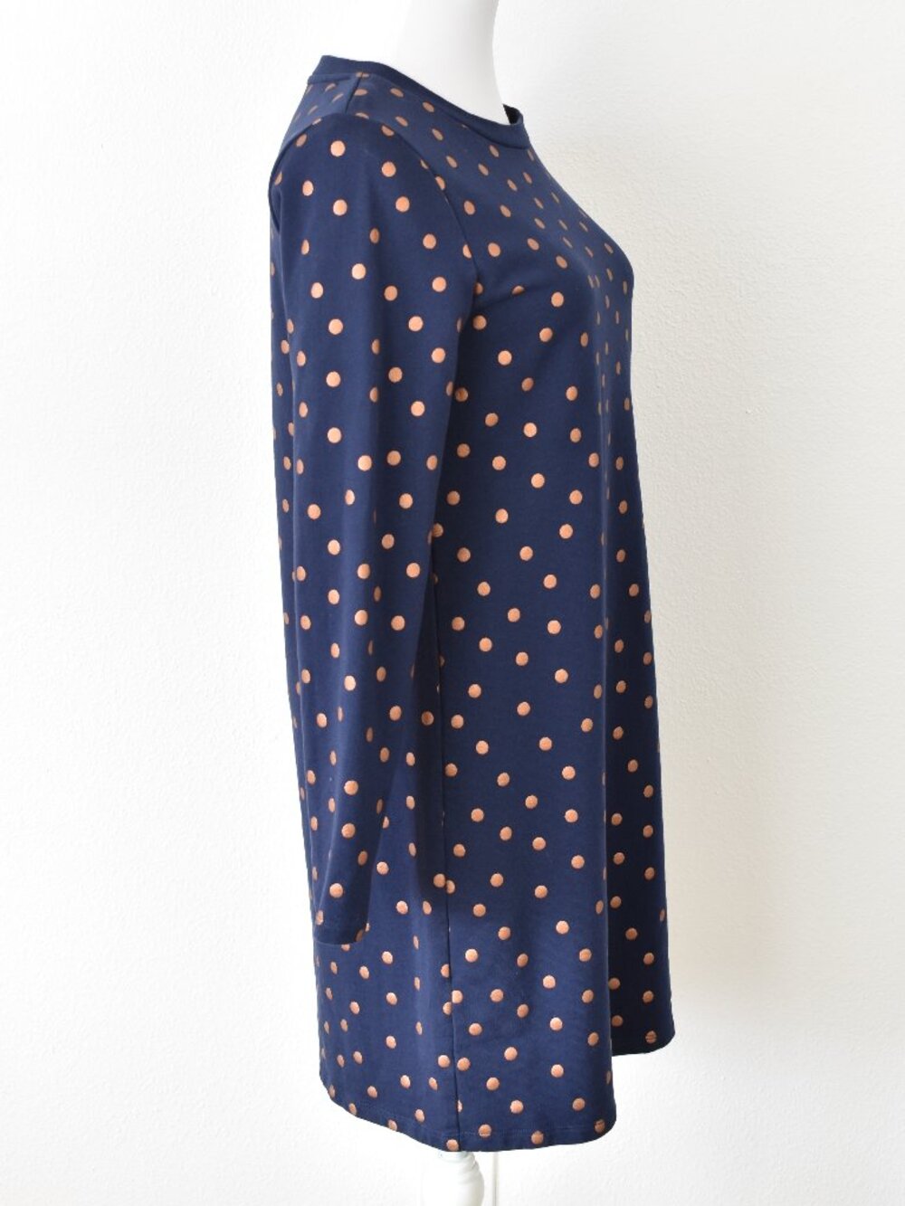 Boden Polka Dot Long Sleeve Sweatshirt Dress - 6 - Picture 6 of 9